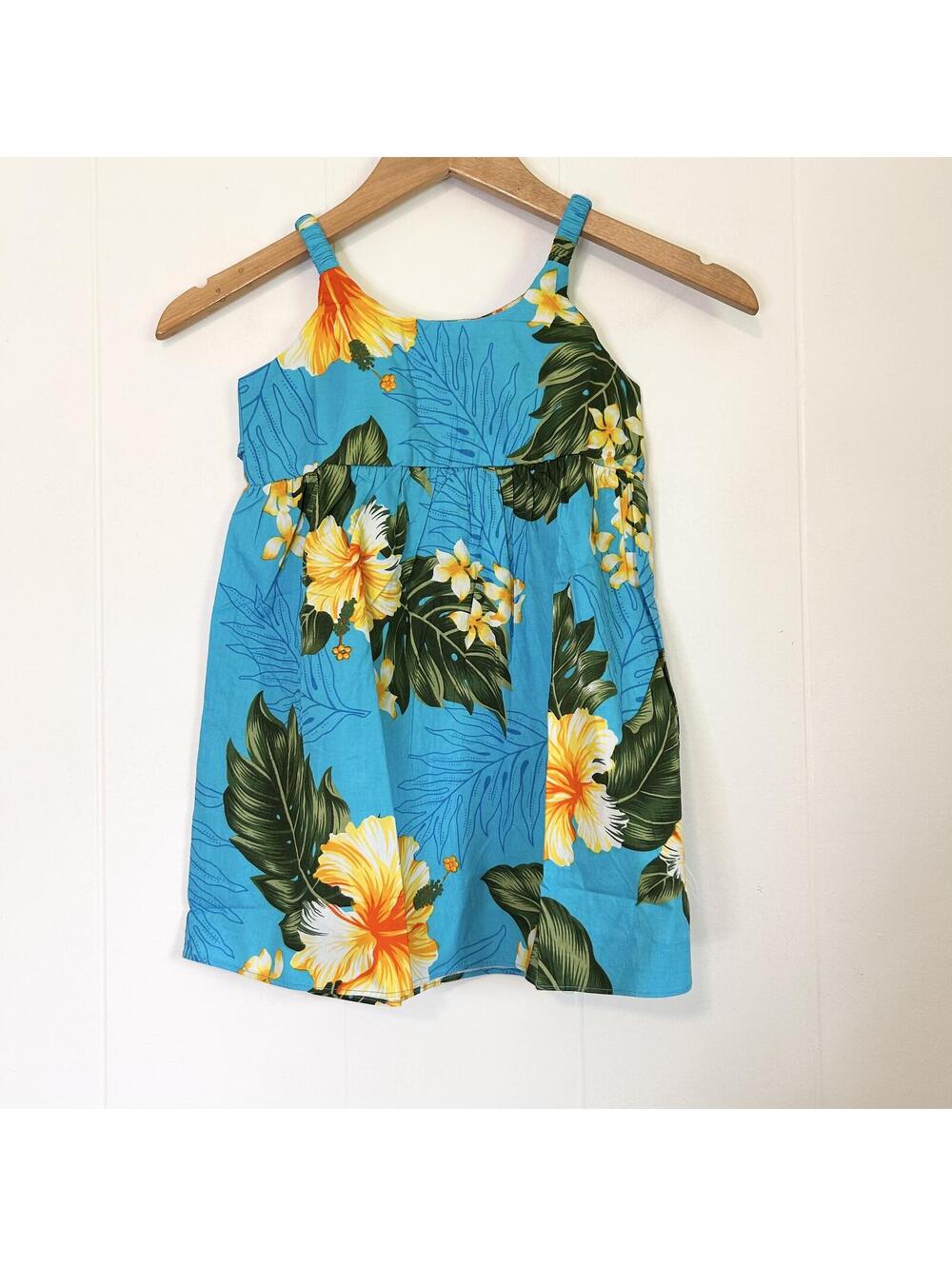 Aloha Fashion Hibiscus Hawaiian Print Floral Dress Girls Toddler Size 2